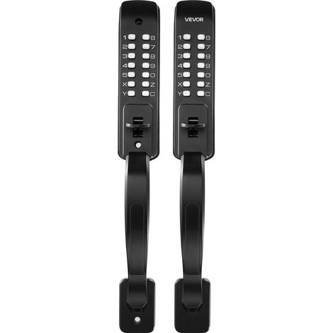 Serrure à Code Mécanique 4-7 Chiffres, Serrure de Porte d'Entrée sans Clé à Clavier Double Faces, pour Maison Portails de Jardin Intérieur Extérieur, avec Poignée de Tirage, Verrouillage Auto (1/5)