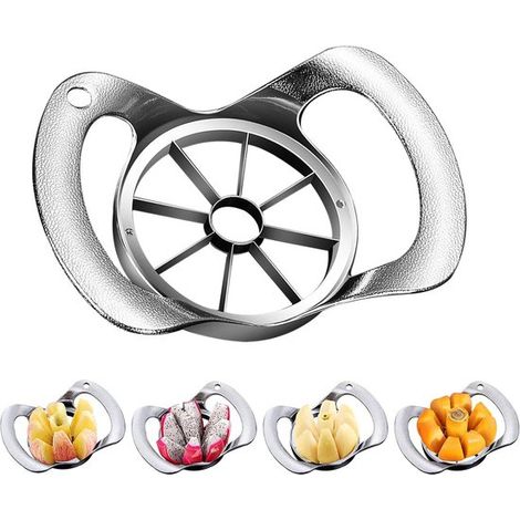 Affettatrice per mele in acciaio inox ispessito, taglia frutta, separatore, facile da usare, risparmio di tempo e fatica, adatta per mele, pere, (1/2)