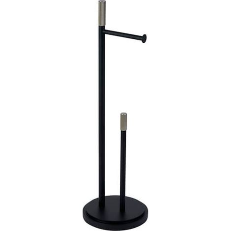 Showerdrape Chester Black Toilet Roll Holder & Spare Paper Holder Combination (1/3)