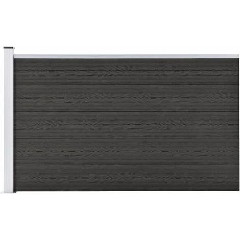 Clôture de jardin en composite bois-plastique (WPC) 175 x 105 cm, grise