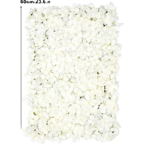 Pannelli di fiori artificiali, decorazione floreale in seta, per interni ed esterni, BIANCO (1/2)