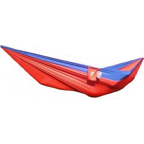 Hamac camping léger 1 place rouge / bleu