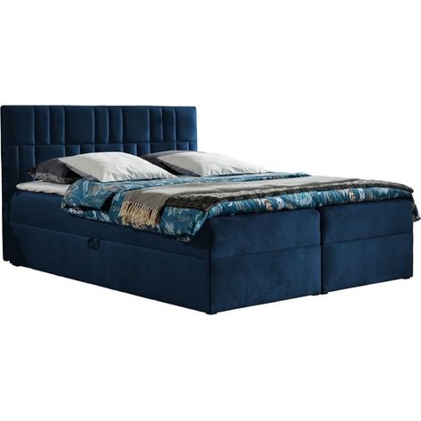 Lit boxspring Pons, Kronos 09, Continental, Double, 180x200, Tissu, Disponible, 184x208x103cm (1/5)