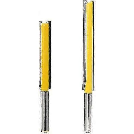 Set mit 2 extra langen 6,35 mm Hartmetall-Bündigfräsern für die Holzbearbeitung (50 mm und 76 mm).
