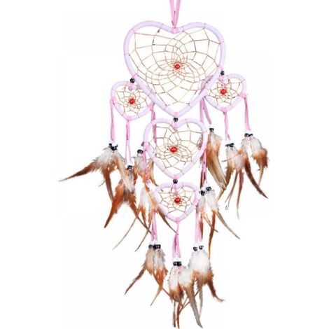 Dream Catcher - Wall Decor Handmade with Black Feather and Crystal Stone - for Bedroom Nursery Living Room - 1 Piece (1/3)