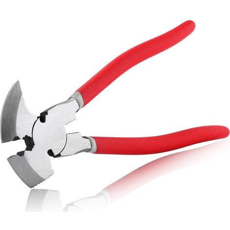 Pince de clôture de 24,1 cm avec marteau, étau, pince coupante pour clôture, agrafes, outil d'étirement de clôture, coupe-boulons robuste pour serrures, pince à tordre de fil de sécurité (1/5)