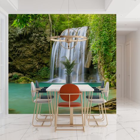 Papier peint paysage chute deau tropicale 1 - 150 x 250 cm (1/2)