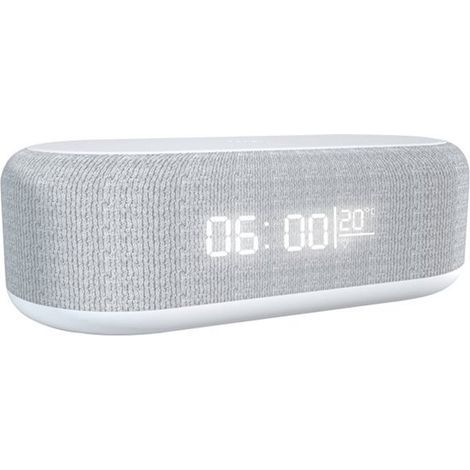 Longziming – Digitaler 3-in-1-Wecker mit Bluetooth-Lautsprecher und 15-W-Wireless-Ladegerät – Nachttisch mit Uhr, Temperaturanzeige und Ambientebeleuchtung (1/5)