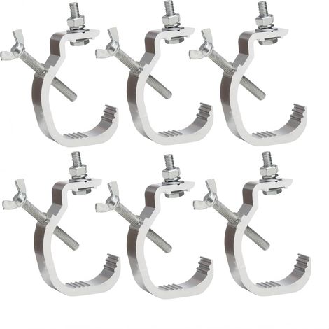 Pince Pour Éclairage - 6 Pièces - Alliage D'aluminium - Fixation Tuyau 30-52mm - Scène Et DJ - Transparent (1/4)