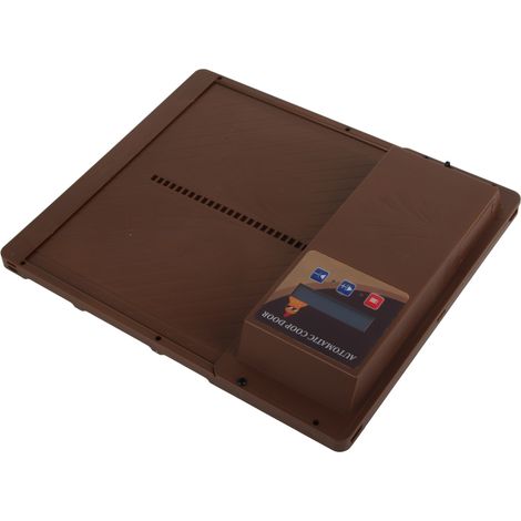 Ouvre-porte automatique temporisé à ouverture horizontale pour poulailler, alimenté par énergie solaire USB (marron) (1/5)