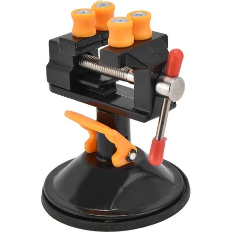 Étau de bureau à ventouse rotatif 360° universel, base ronde, serrage 0-2,5 cm (1/5)