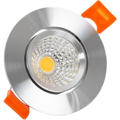 Downlight LED 5W Circolare COB CRI90 Foro Ø 55mm Argento No Flicker 5000K Bianco Freddo