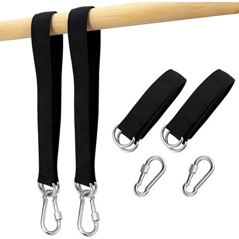 Schaukelhaken, Schaukelseil, Karabiner, 2 Seile mit Karabiner, Schaukelhaken für Holzbalken, Hängemattenbefestigung, Schaukel, Stuhlaufhängungszubehör (1/5)