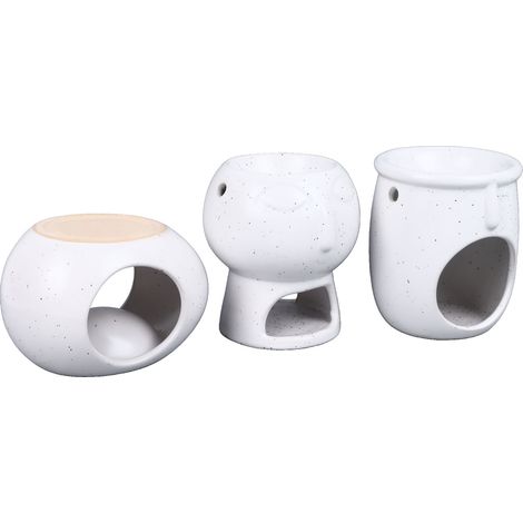 Lot de 3 brûleurs à huile en céramique pour bougies chauffe-plat, décoration pour la maison ou la chambre, cadeau idéal pour Noël ou une pendaison de crémaillère. (1/5)