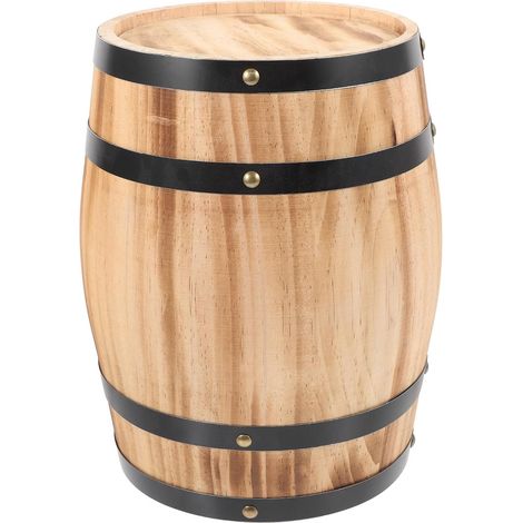 Ornement de Tonneau en Bois Ancien Fête Bière pour Photo (1/5)