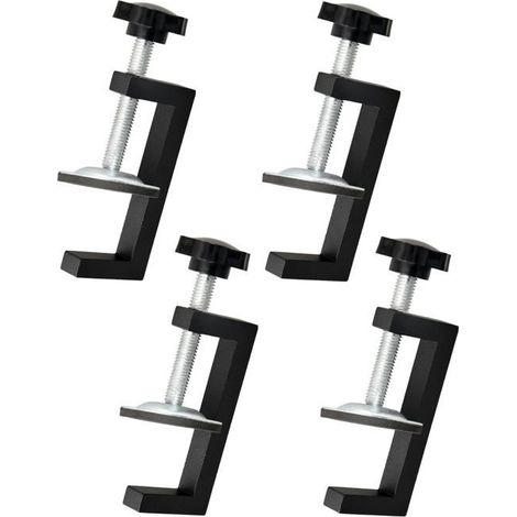 Jeu de 4 serre-joints réglables 10–57 mm, aluminium et acier, noirs (1/5)