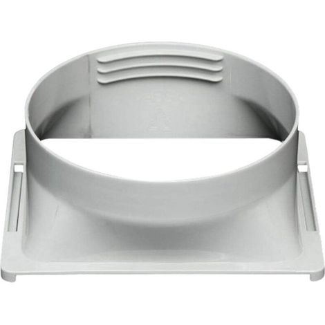 Connecteur Tuyau Échappement Climatiseur Portable - Interface Carrée 15 cm - Pour Kits Fenêtre - ABS Gris - 1 Pièce (1/4)