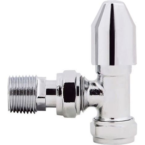 Designer Angled 1 x 15mm Chrome Radiator Manual Valve (1/2)