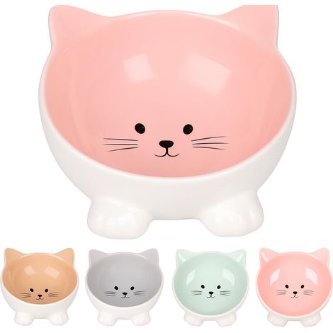 Gamelle pour Chats Rose - Gamelle Antidérapante Multi-usages pour Animaux de Compagnie - 125ML - cermamique - La gamelle va au Lave-Vaisselle (1/5)