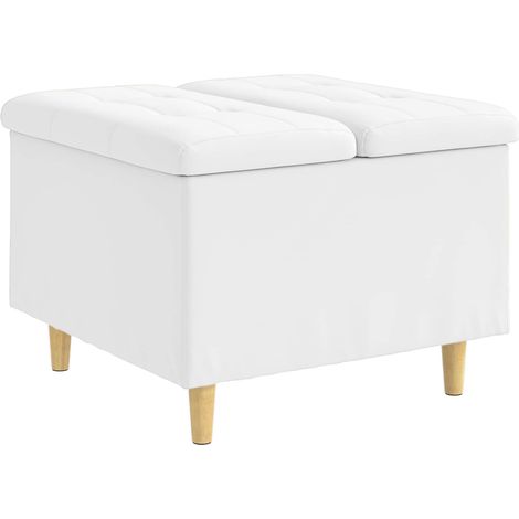 vidaXL  Storage Ottoman  with Cushion White 60 x 60 x 45 cm Faux leather