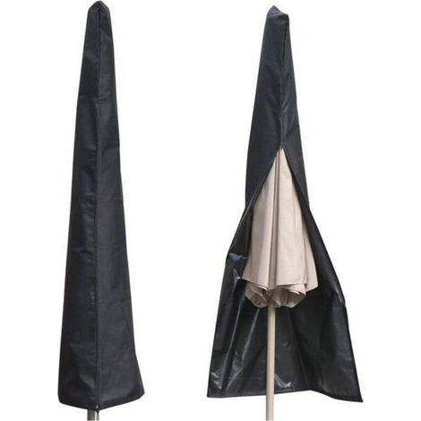 Housse de parasol imperméable avec fermeture éclair, résistante aux UV, convenant aux parasols de 1,8 à 3,3 mètres de diamètre, pour terrasse ou jardin - RAPANDA (1/5)