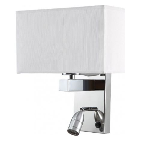 Applicare 3w 4000k + 1xe27 Gabriel Cromo/Bianco paralume 285lm 31x26x15.5cm Double On