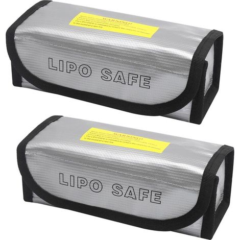 Lot de 2 Sac Lipo Anti-Explosion Sac Ignifuge Antidéflagrant Sac Batterie Lipo pour Chargement et Stockage de Protection Batterie Rangement Ignifuge Sécurité pour Batterie (1/5)