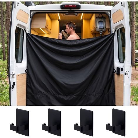 Rideau de douche pour camping-car, 180 × 230 cm, magnétique, brise-vue (1/5)