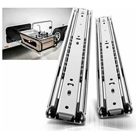 FITLAB-Glissières tiroir robustes 400mm, Coulisse de tiroir à roulement à billes à extension complète Rail, Capacité de charge 68 kg 1 paire,de dyk.Trywise (1/4)