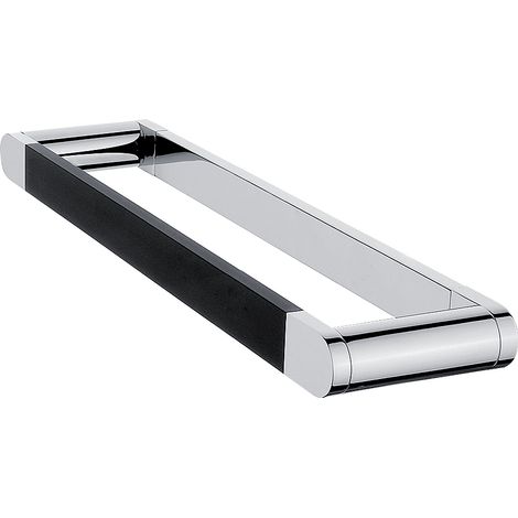 Porte-serviettes 1 Barre Fixe, L. 32.5 Cm, Noire Mate et Chrome, Nava Nimco (1/5)