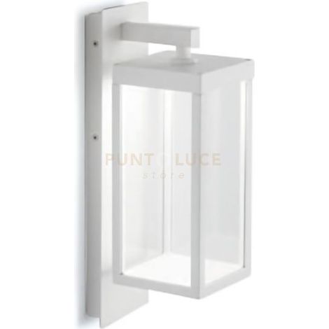 GES770- APPLIQUE ESTERNA BIANCA A LED 4000K 650LM 13W IP54 ALLUMINIO E VETRO