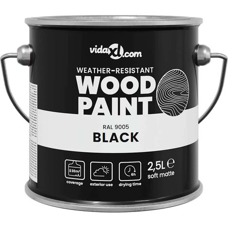 Peinture pour bois Noir 2,5 L Impression murale