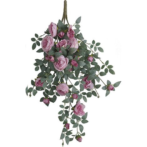 Fleurs suspendues artificielles fausses roses pour mur maison chambre jardin extérieur (1/5)