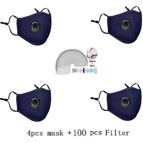 Filtre à Charbon Actif - Non spécifié - 100 Pcs - 4 Masques en Coton Noir - Réutilisables - Lavables-Ywey (1/5)