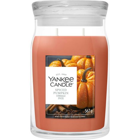 Candela Grande Signature Spiced Pumpkin 567g Arancione Yankee Candle