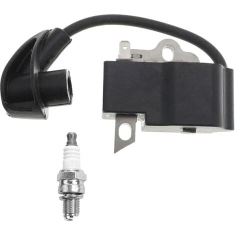 Pair Module de Bobine d'allumage pour Stihl HS81 HS81R HS81RC HS81T HS86 HS86R Taille-haie Débroussailleuse Pièces de Rechange 4237 400 1302 4237-400-1302, avec Bougie (1/5)