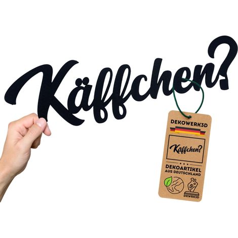 Inscription « Käffchen  » - Plaque décorative de café - Décoration murale - Porte et décoration murale - Plaque murale pour café - Bar à café - Sticker mural en plastique (1/5)