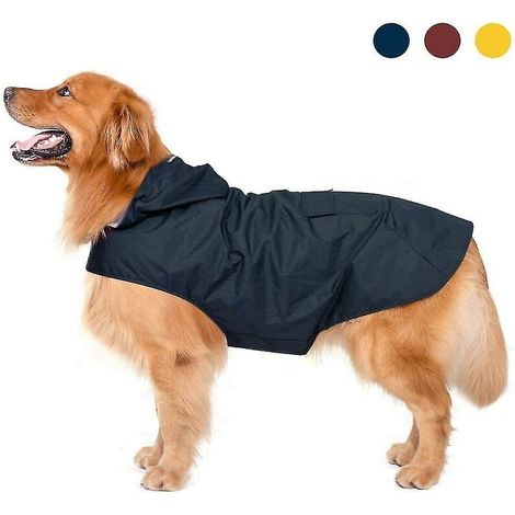 Imperméable à capuche extra large pour chien avec bandes réfléchissantes Veste de pluie pour chien 100 % imperméable (1/3)