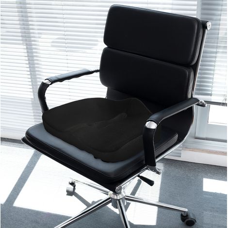 Cuscino ortopedico da seduta in memory foam, nero, 44 x 39 x 13 cm HAVRYA (1/5)
