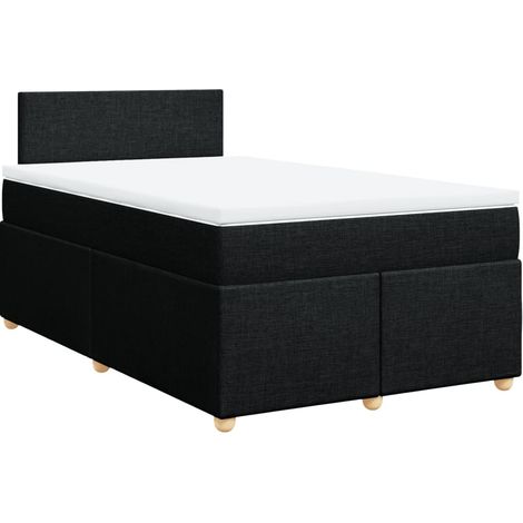 Maison Exclusive - Cama box spring con colchón tela negro 120x200 (1/5)