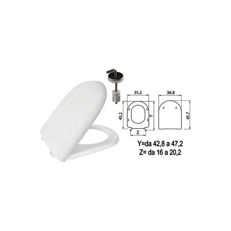 SEDILE WC IN TERMOINDURENTE LUNA 2 BIANCO CERNIERE INOX H057 coprivaso copriwater SANIPLAST