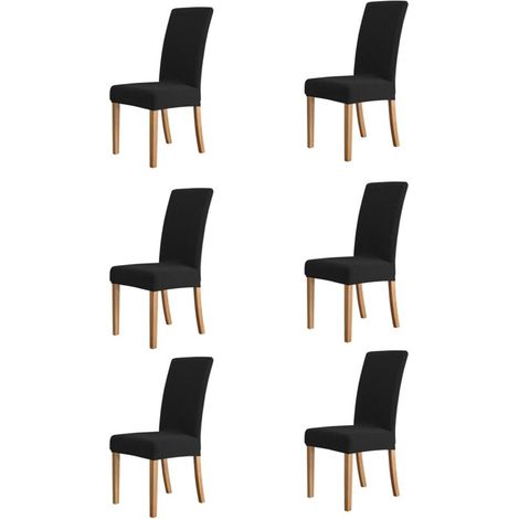 6 pieces grey chair covers, elastic dining room chair covers, chair protective covers (1/3)