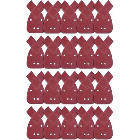 20 Pièces Feuilles Abrasives Triangles Feuilles de Ponçage 80 Grain Mouse Sanding Sheet Papier Abrasif pour Detail Palm Sander (1/4)