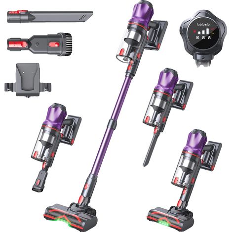 Aspiradora inalámbrica, potente succión de 50 kPa, 60 minutos de autonomía, color morado, UE (1/2)