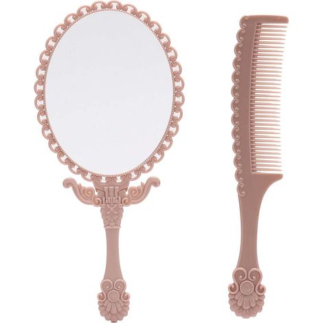 Ensemble Miroir De Maquillage Et Peigne Pliable - Matériau Abs Rétro - Pour Voyage Et Usage Quotidien - Lot De 1 (1/5)