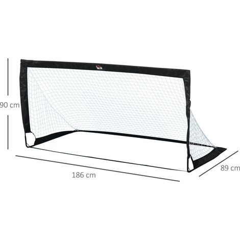 2er-Set faltbare Mini-Fußballtore, Stahl schwarz, 186 x 90 x 89 cm OKMYHOME (1/5)
