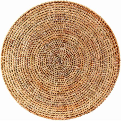 Sets de table en rotin tressé, sets de table ronds, sets de table antidérapants et résistants à la chaleur, sets de table en osier, dessous de plat (1/5)