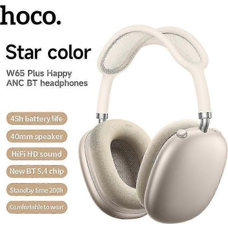 W65 Plus Max ANC Bluetooth-Kopfhörer mit Geräuschunterdrückung, große Größe, mit magnetischen Ohrstöpseln (1/4)