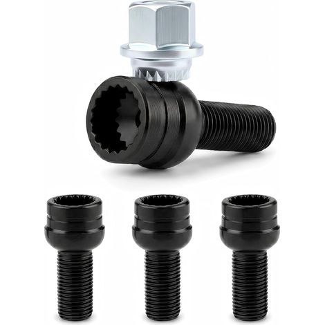 Kit de 4 Boulons Antivol Roue M14×1.5 Acier (1/5)
