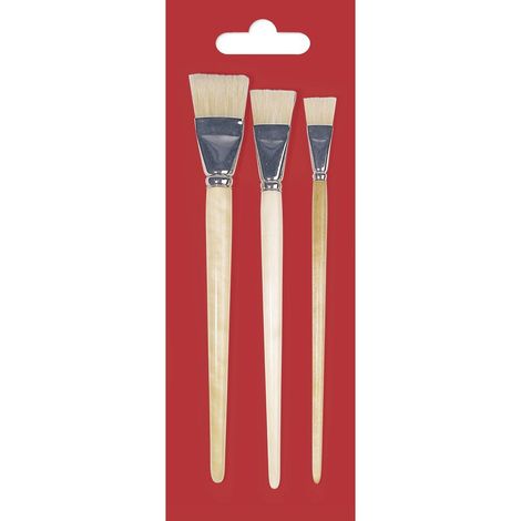 Lot de pinceaux d’Artiste universels, 3 pces., Plat, Tailles n°20-30-40, Fibres synthétiques, Manche en Bois, Aquarelle, Peinture à l’Huile, acrylique-3731400